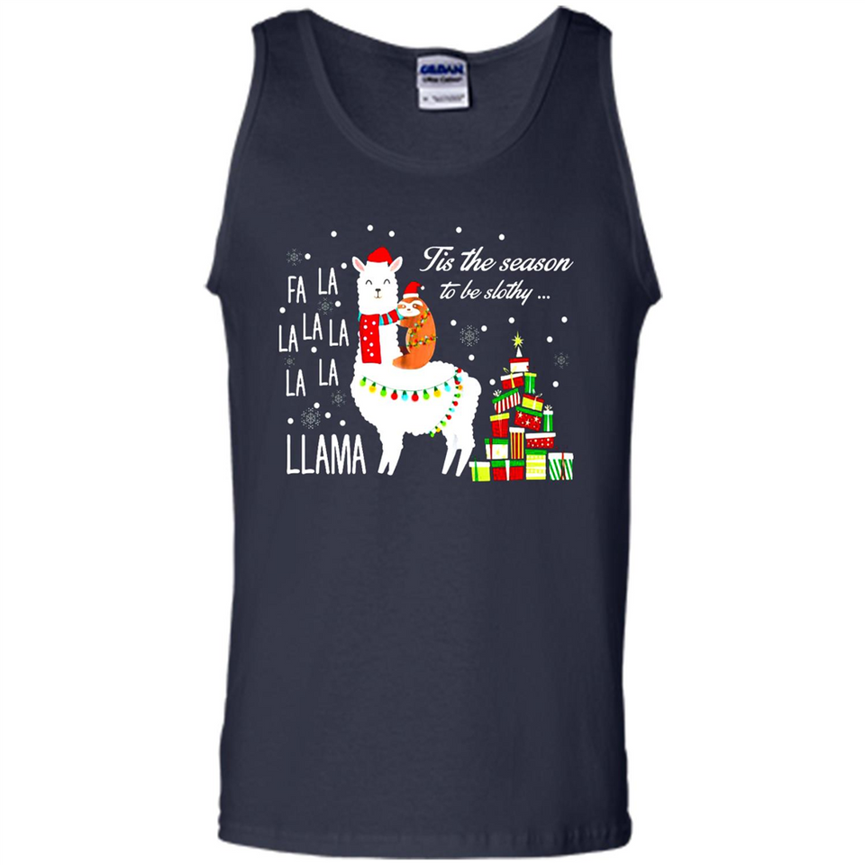 Llama Tis the season to be slothy Christmas sweatshirt PINGPONG - Tank Top