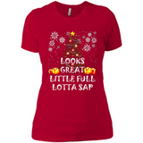 Looks Great Little Full Lotta Sap Funny Christmas Tree Mug PINGPONG - Ladies' Boyfriend T-Shirt