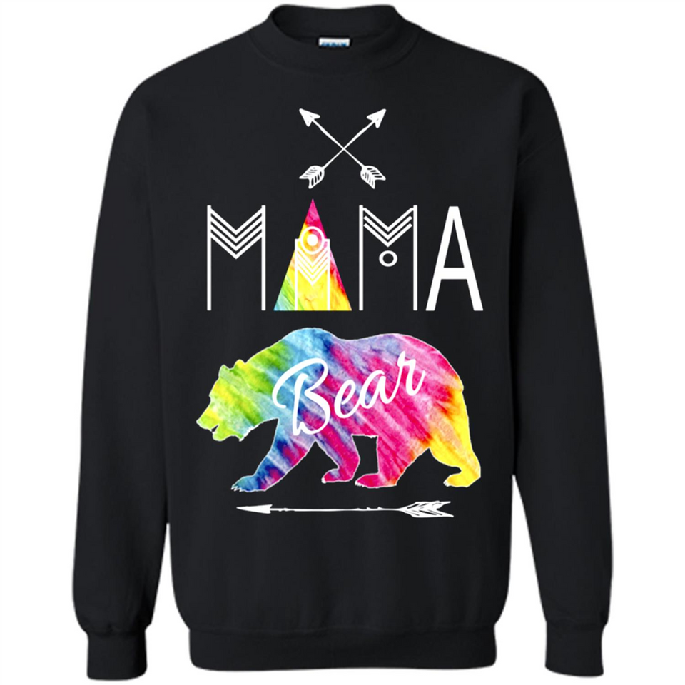 Mama Bear Shirt Tie Dye Family Vacation & Camping Tee - Sweatshirt