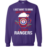 I Just Want To Drink Hot Chocolate & Watch Texas Rangers Ugly Christmas Sweater PINGPONG