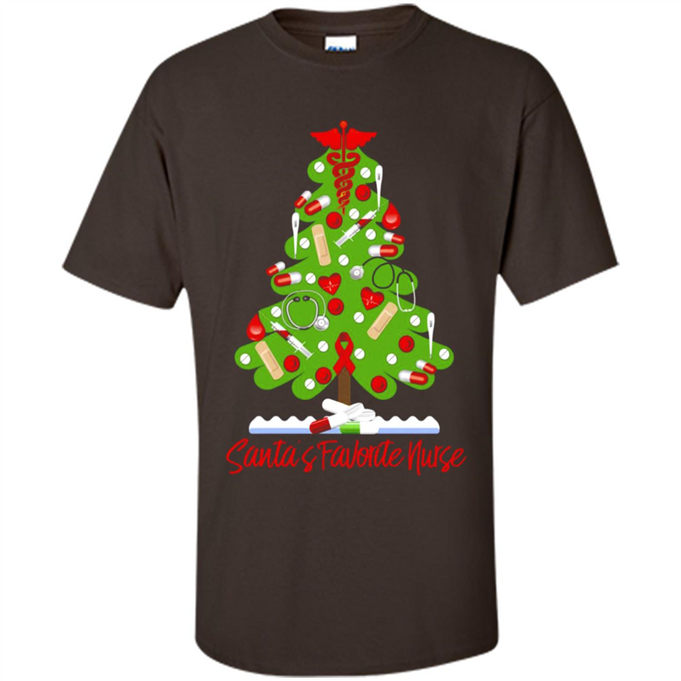 Santa's Favorite Nurse Christmas Tee