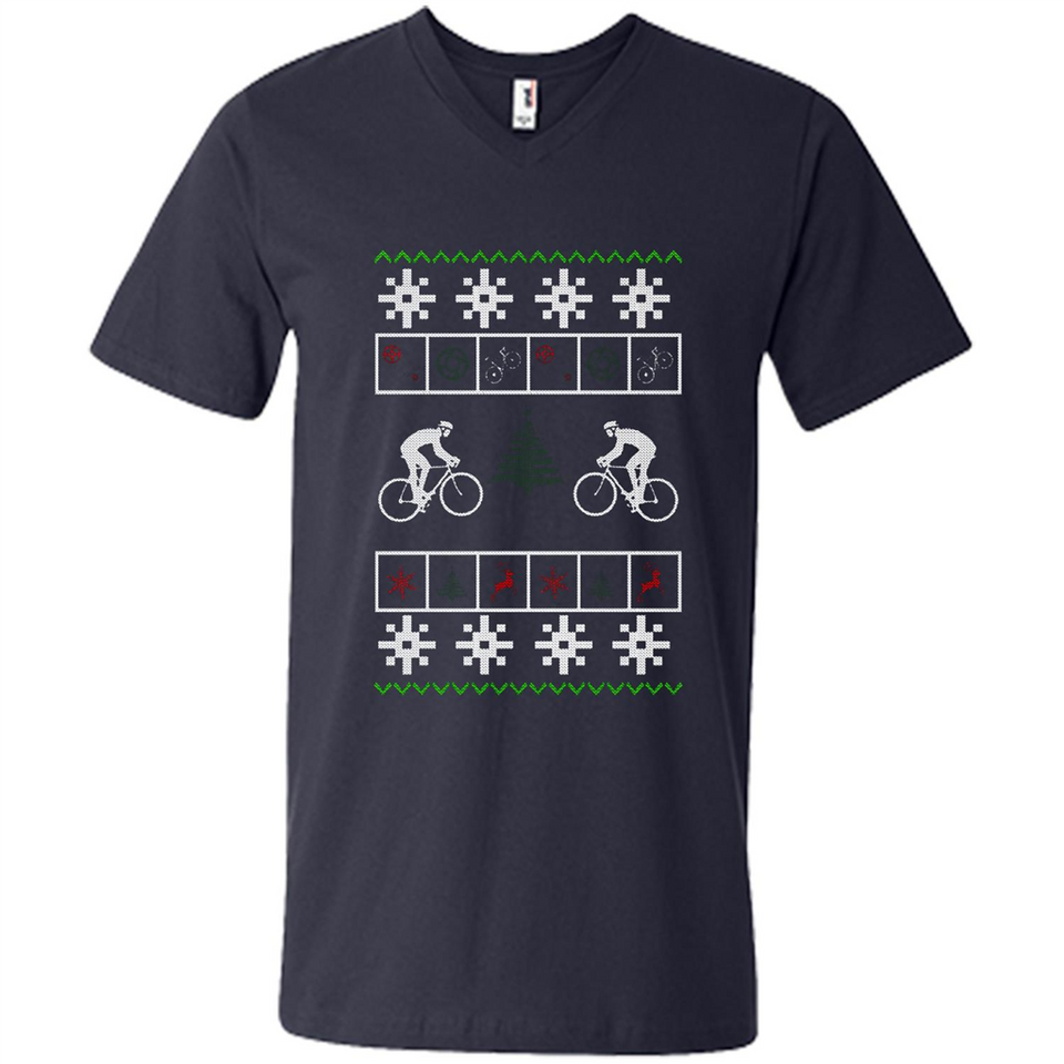 Christmas Ugly Sweater Cycling - Best Ugly Christmas Sweater - Men's V-Neck