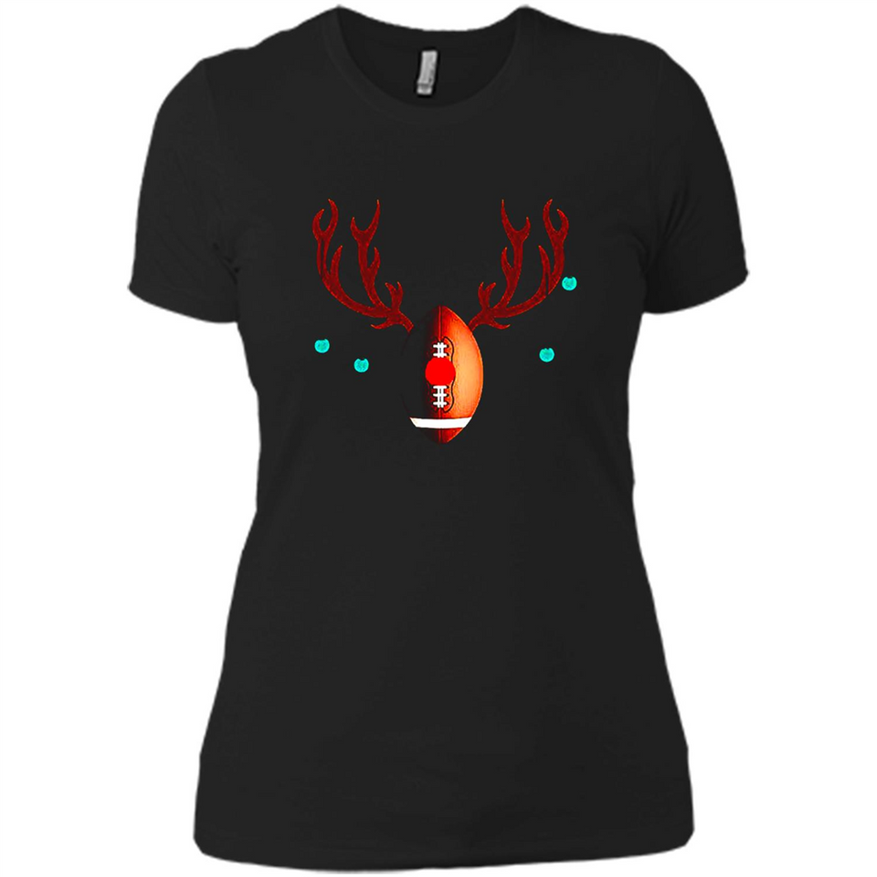 Football Christmas Shirt Reindeer Christmas Football Funny - Ladies' Boyfriend T-Shirt
