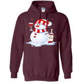 Cute Snowman drink Red Wine Christmas - Hoodie