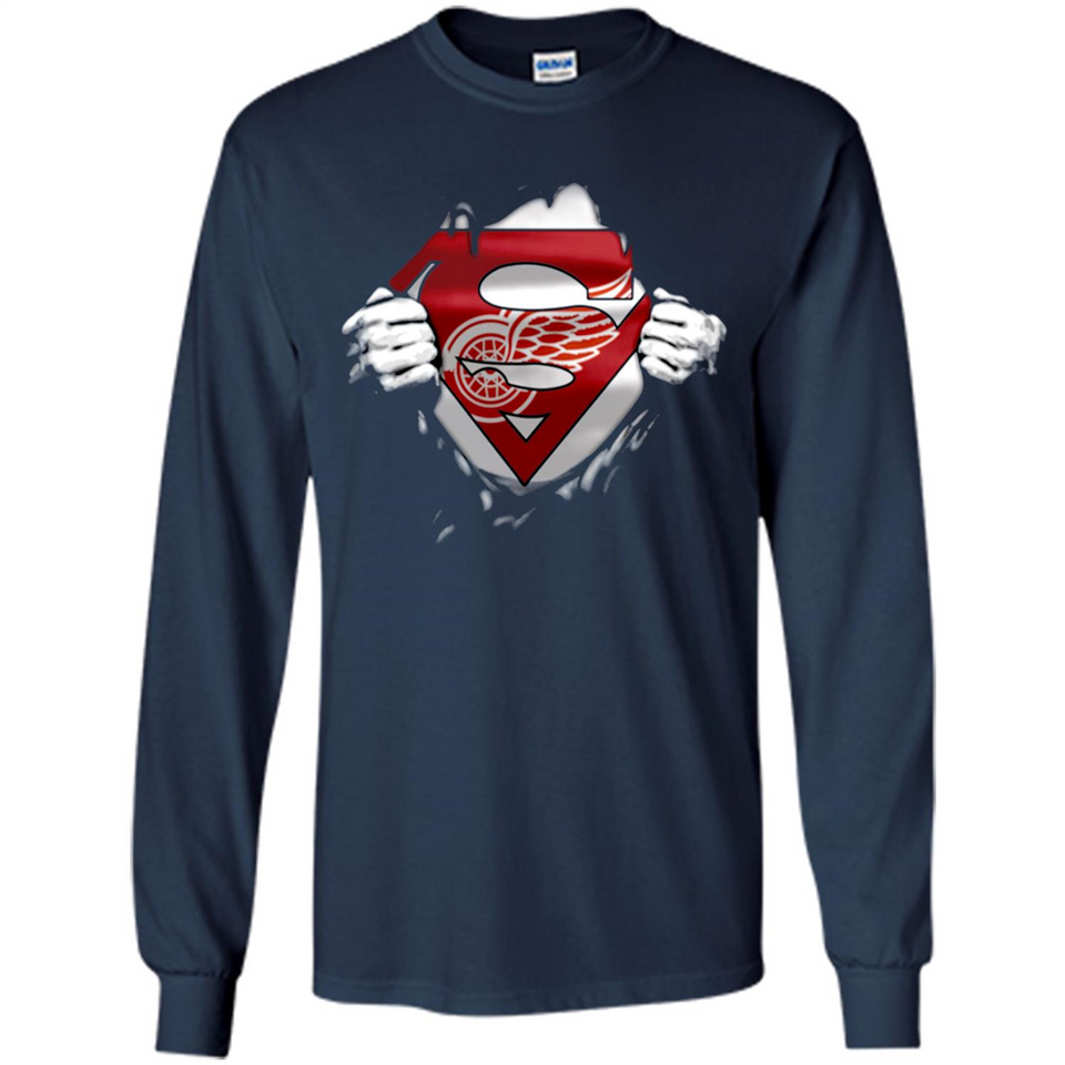 Detroit Red Wings And Superman Fans - Long Sleeve T-Shirt