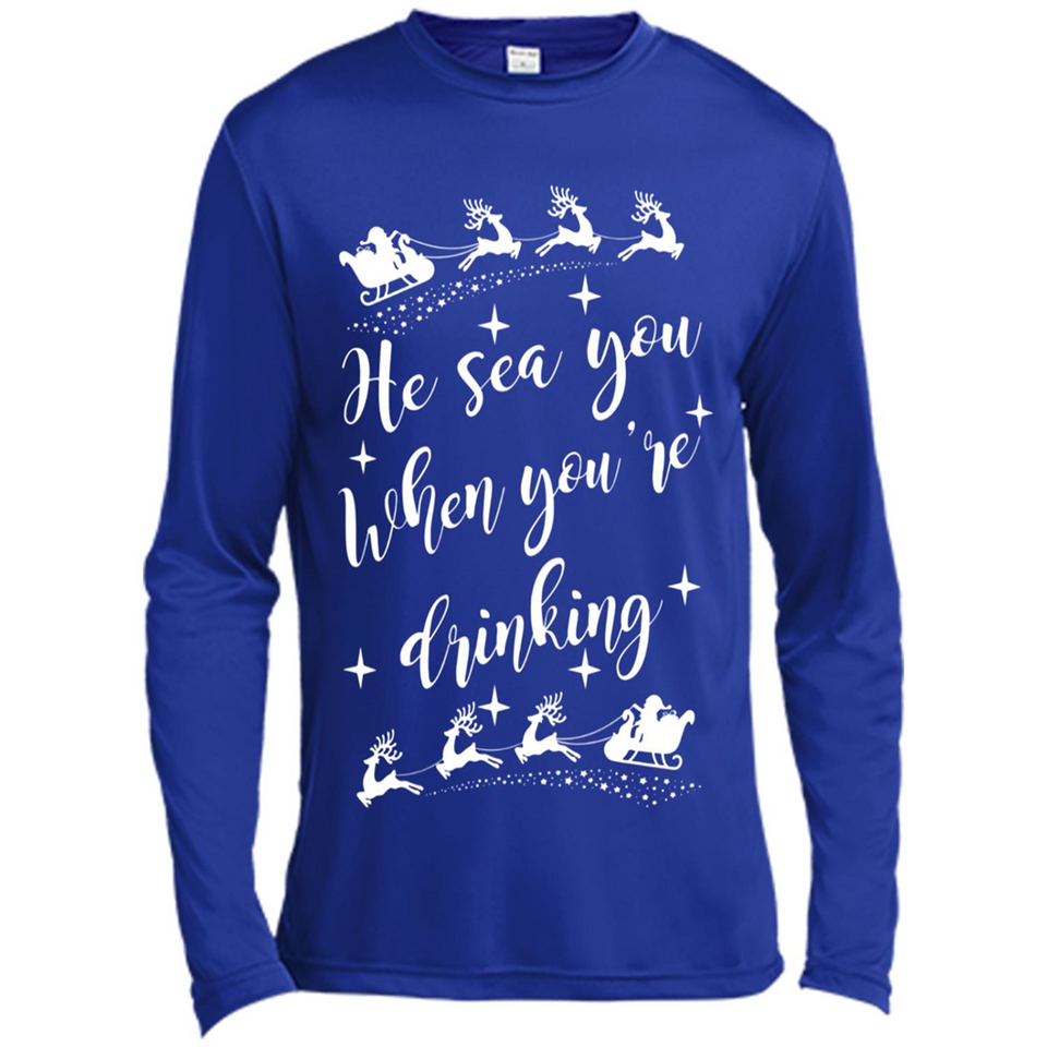 He Sees You When You're Drinking - Canvas Long Sleeve T-Shirt