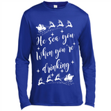 He Sees You When You're Drinking - Canvas Long Sleeve T-Shirt