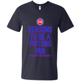 Reasons to be a Detroit Pistons Fan Complete List on Back - Men's V-Neck