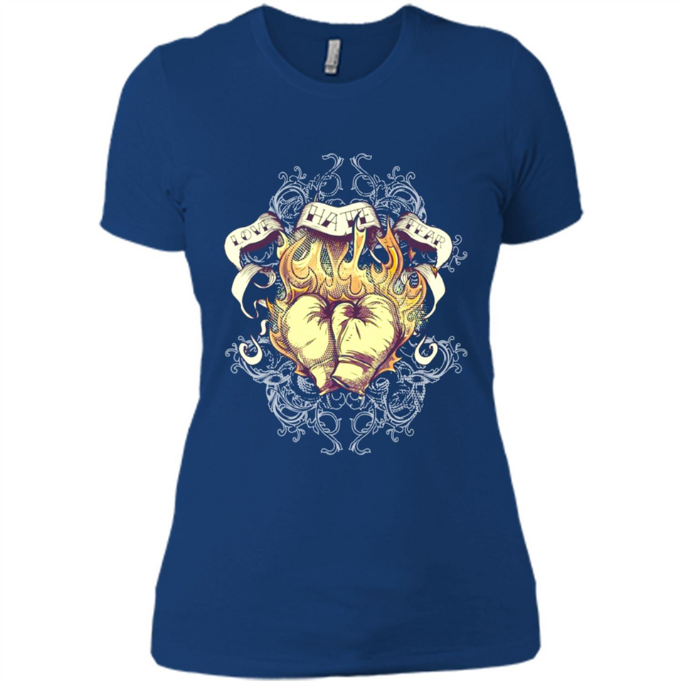 Love Hate Fear Boxing - Martial Art Fighting - Ladies' Boyfriend T-Shirt