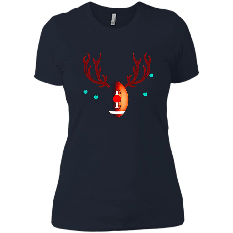 Football Christmas Shirt Reindeer Christmas Football Funny - Ladies' Boyfriend T-Shirt