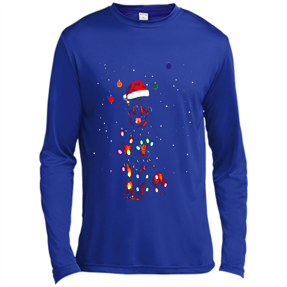 Rottweiler Santa Lights Christmas Dog Xmas Sweatshirt - Canvas Long Sleeve T-Shirt