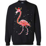 Christmas Lights Flamingo Wearing Santa Hat Funny Xmas - Sweatshirt