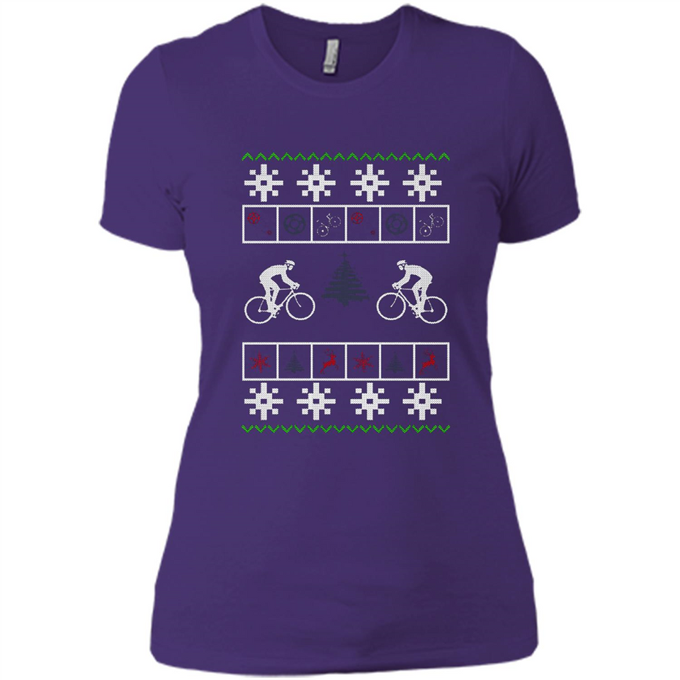 Christmas Ugly Sweater Cycling - Best Ugly Christmas Sweater - Ladies' Boyfriend T-Shirt