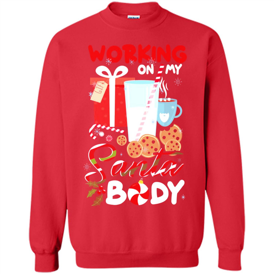Working On My Santa Body Funny Christmas Gift Sleeve Xmas - Sweatshirt