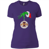 Amazing Iowa State Cyclones Glitter Grinch Monogram Ornament Christmas Gift - Ladies' Boyfriend T-Shirt