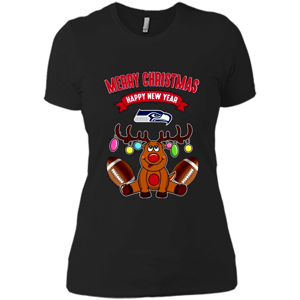 Seattle Seahawks NFL Reindeer Funny Merry Christmas And Happy New Year