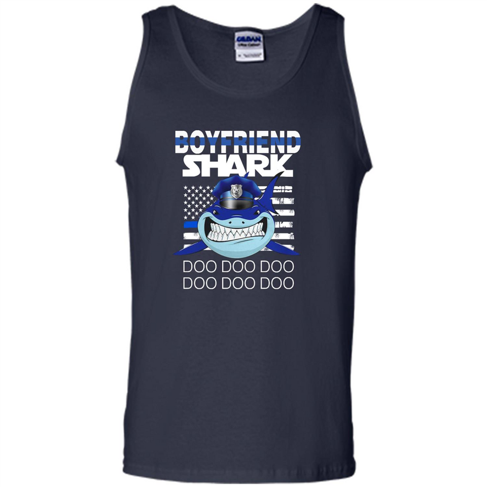 Police boyfriend Shark Blue Line Tee