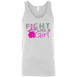 Fight Like A Girl Breast Cancer Awareness - Canvas Unisex Tank