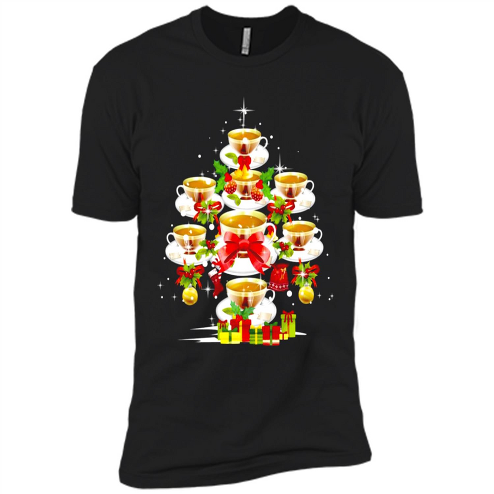 Tea Christmas Tree T-shirt Funny Tea Xmas Gift