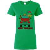 Merry Truck-Mas Christmas Fire Truck Cute Reindeer Sporty - Ladies Short-Sleeve