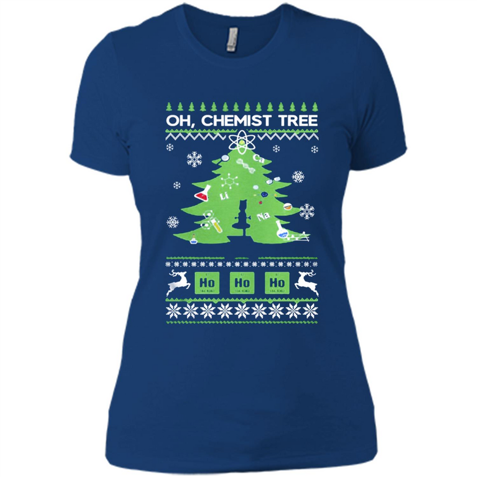 Oh Chemist Tree Ugly Christmas Sweater - Ladies' Boyfriend T-Shirt