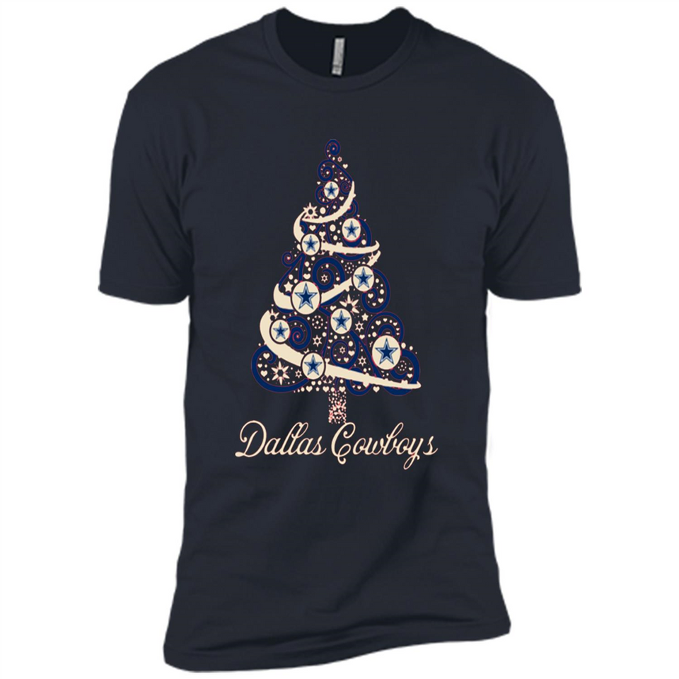 Dallas Cowboys NFL Football Team Logo Christmas Tree T-Shirt - Premium Short Sleeve T-Shirt