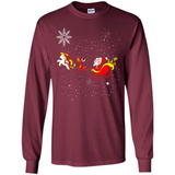 Christmas Unicorn Rudolph and Santa - Long Sleeve T-Shirt