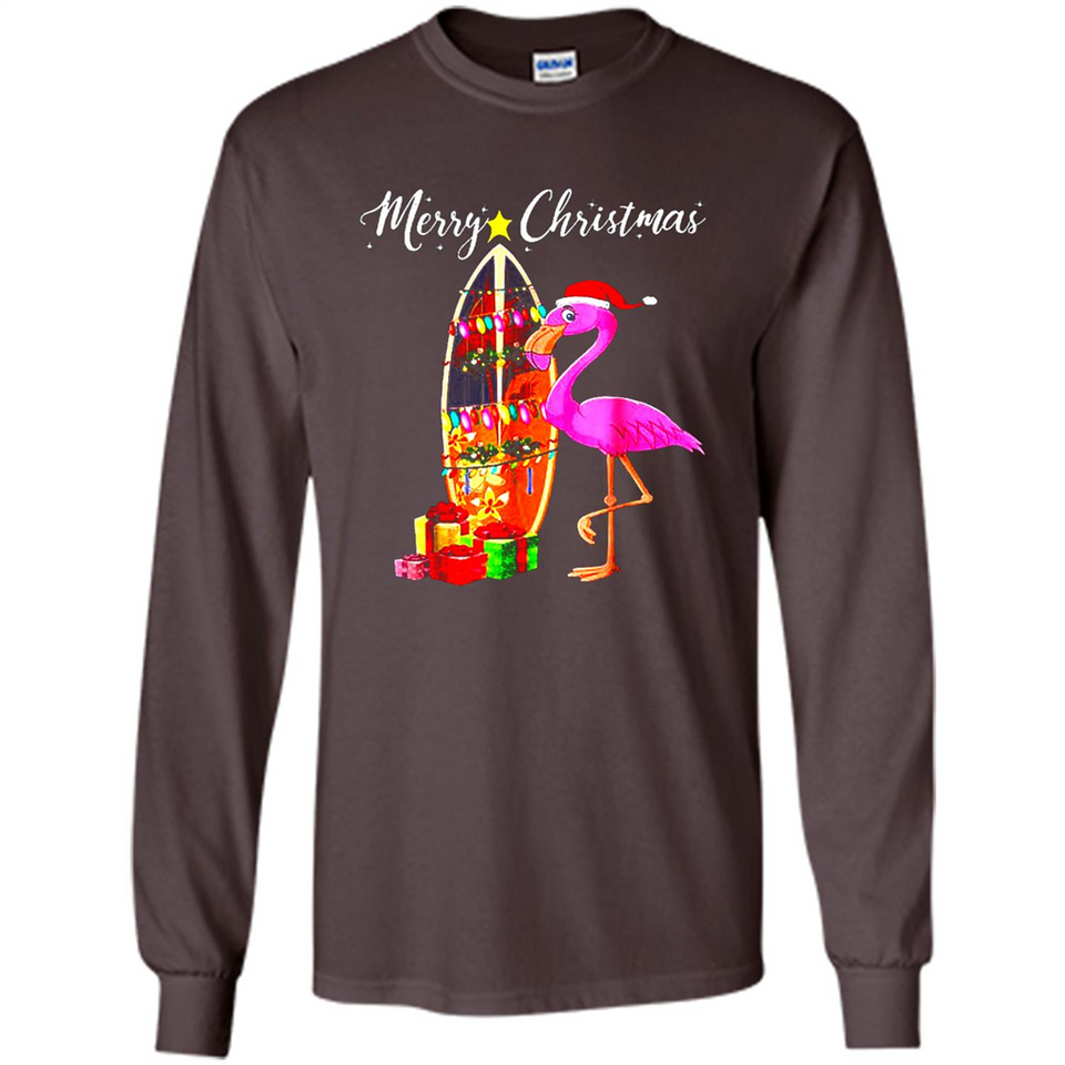 Flamingo Christmas Shirt, Merry Christmas Shirt , Flamingo - Long Sleeve T-Shirt