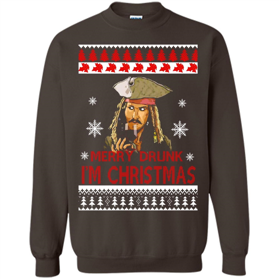 Jack sparrow Merry Drunk I'm Christmas - Sweatshirt
