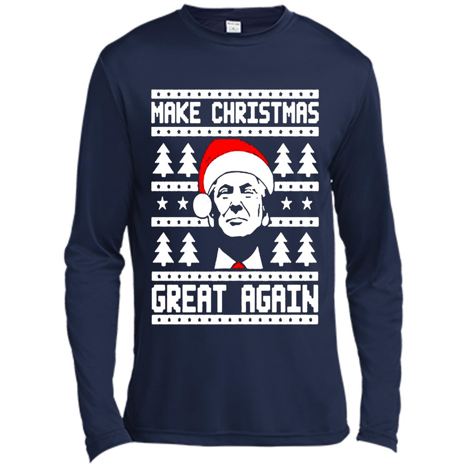 Fabulous Make Christmas Great Again Trump Ugly Christmas - Canvas Long Sleeve T-Shirt