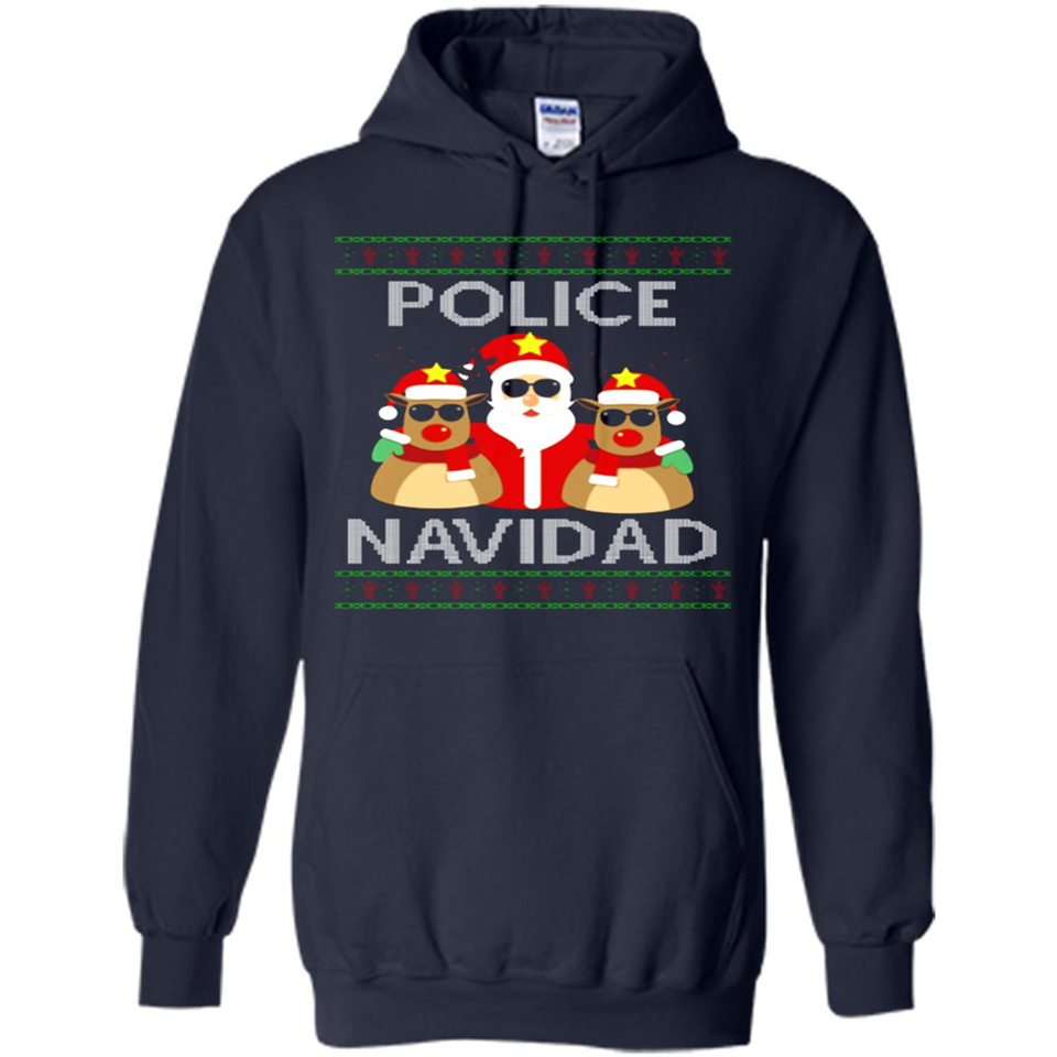 FUNNY POLICE NAVIDAD T-SHIRT Santa Christmas Party - Hoodie