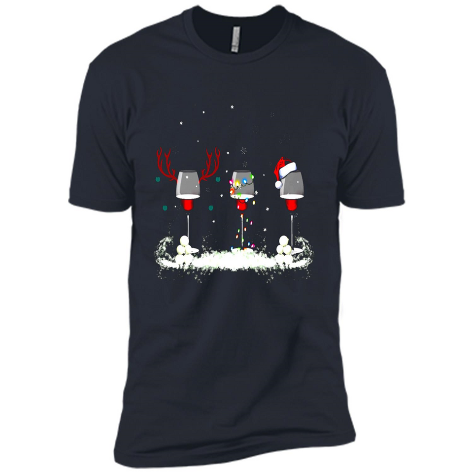 Christmas Red Wine - Merry Xmas T-Shirt - Premium Short Sleeve T-Shirt