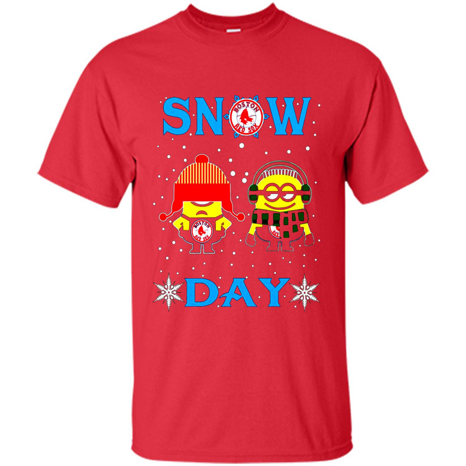 Snow Day Shirt For Boston Red Sox Vs Minion Fans pingpong
