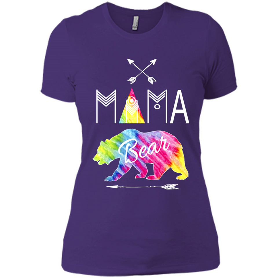 Mama Bear Shirt Tie Dye Family Vacation & Camping Tee - Ladies' Boyfriend T-Shirt