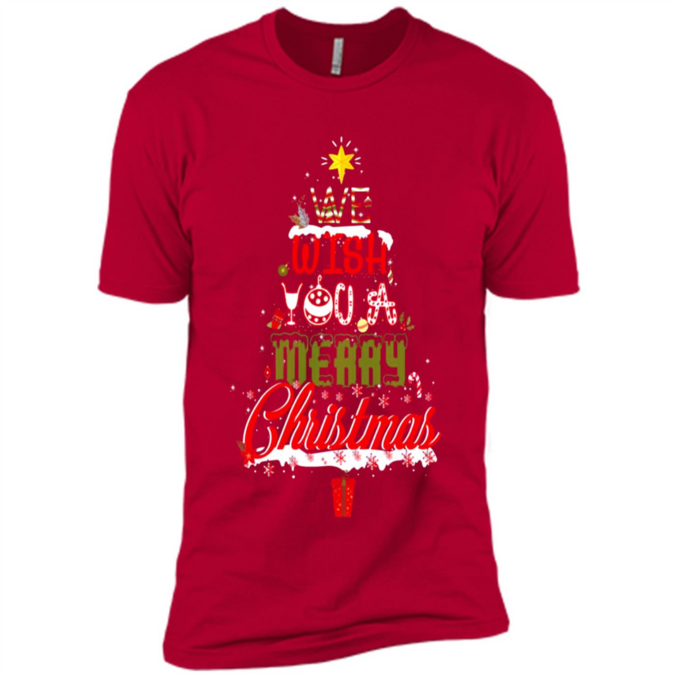We Wish You A Merry Christmas Funny Pine Gift Sleeve - Premium Short Sleeve T-Shirt