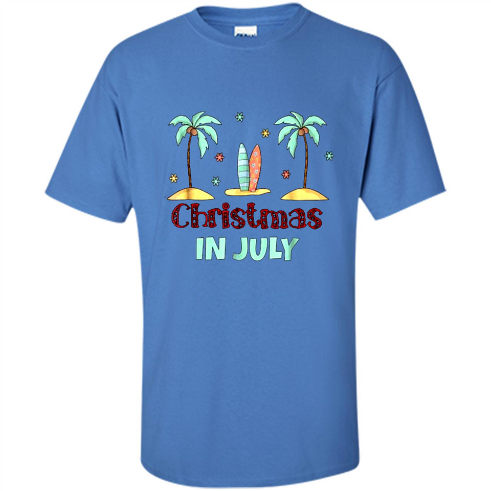 Christmas In July Shirt Surfing Palm Trees Surfboard - Shirt