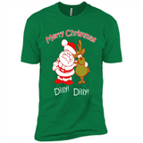 Christmas T-Shirt Santa And Reindeer Dilly Dilly - Premium Short Sleeve T-Shirt
