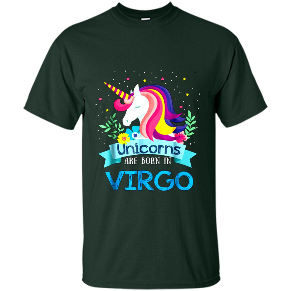 Unicorns are born in Virgo Birthday Rainbow Gift Ladies Custom