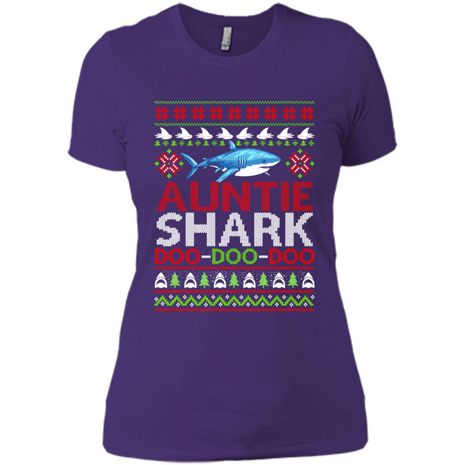 Auntie shark Doo Doo Doo Christmas - Ladies' Boyfriend T-Shirt