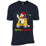 Funny Santa Christmas Chicken Shirt - Merry Chickmas - Premium Short Sleeve T-Shirt