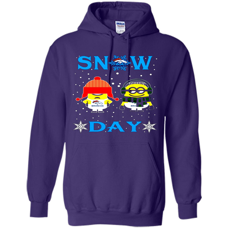Snow Day Shirt For Denver Broncos Vs Minion Fans pingpong