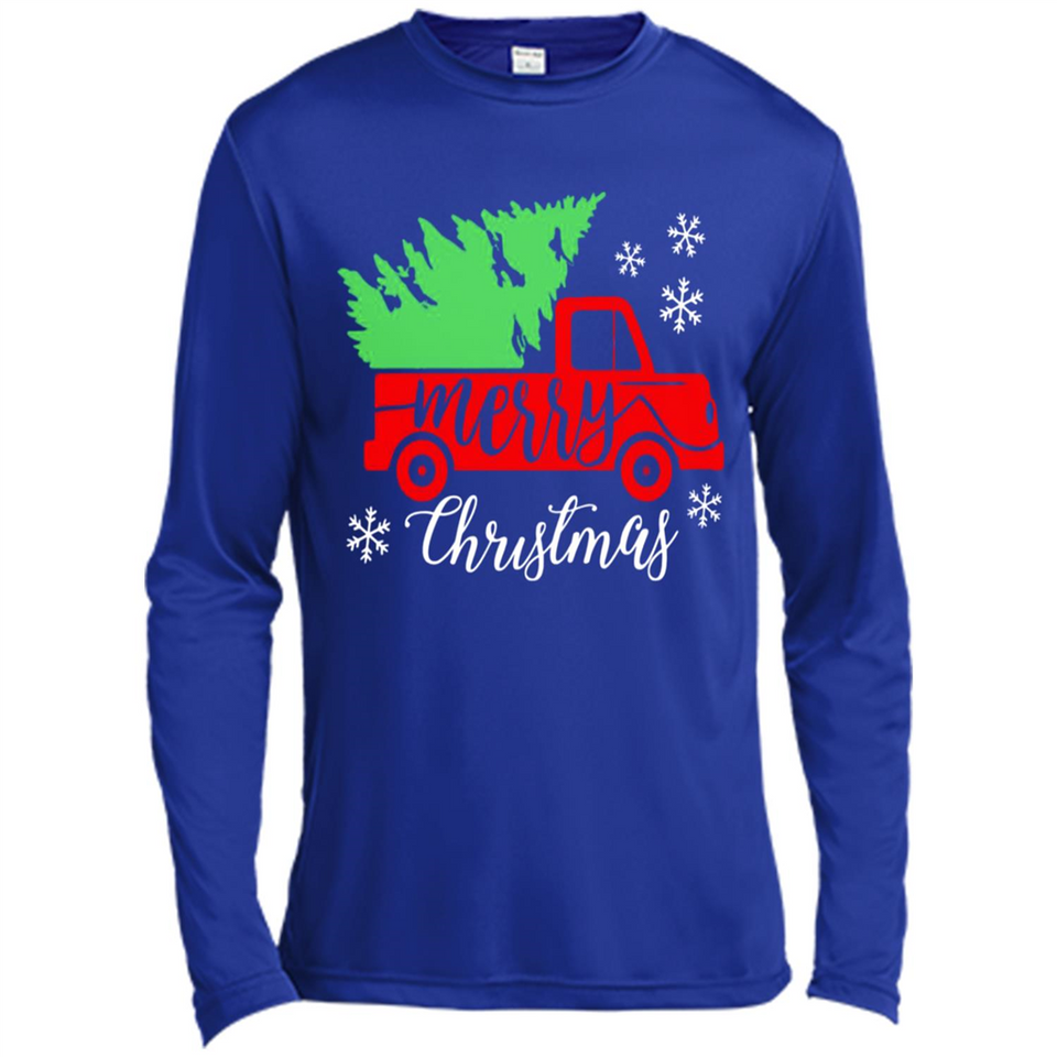 Vintage Christmas Classic Truck T-Shirt with Snow and Tree
