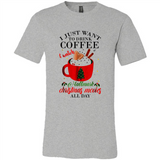 I Just Want To Drink Coffee And Watch Hallmark Christmas Movies All Day MERCHCUTE - Canvas Unisex T-Shirt