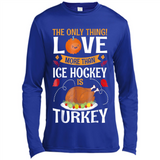The Only Thing I Love More Than Ice Hockey Is Turkey - Canvas Long Sleeve T-Shirt
