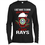 I Just Want To Drink Hot Chocolate & Watch Tampa Bay Rays Ugly Christmas Sweater PINGPONG