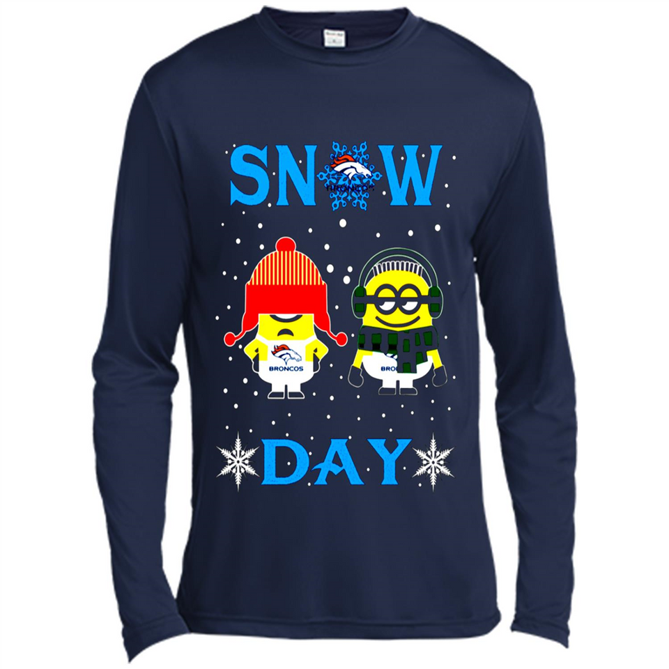 Snow Day Shirt For Denver Broncos Vs Minion Fans pingpong