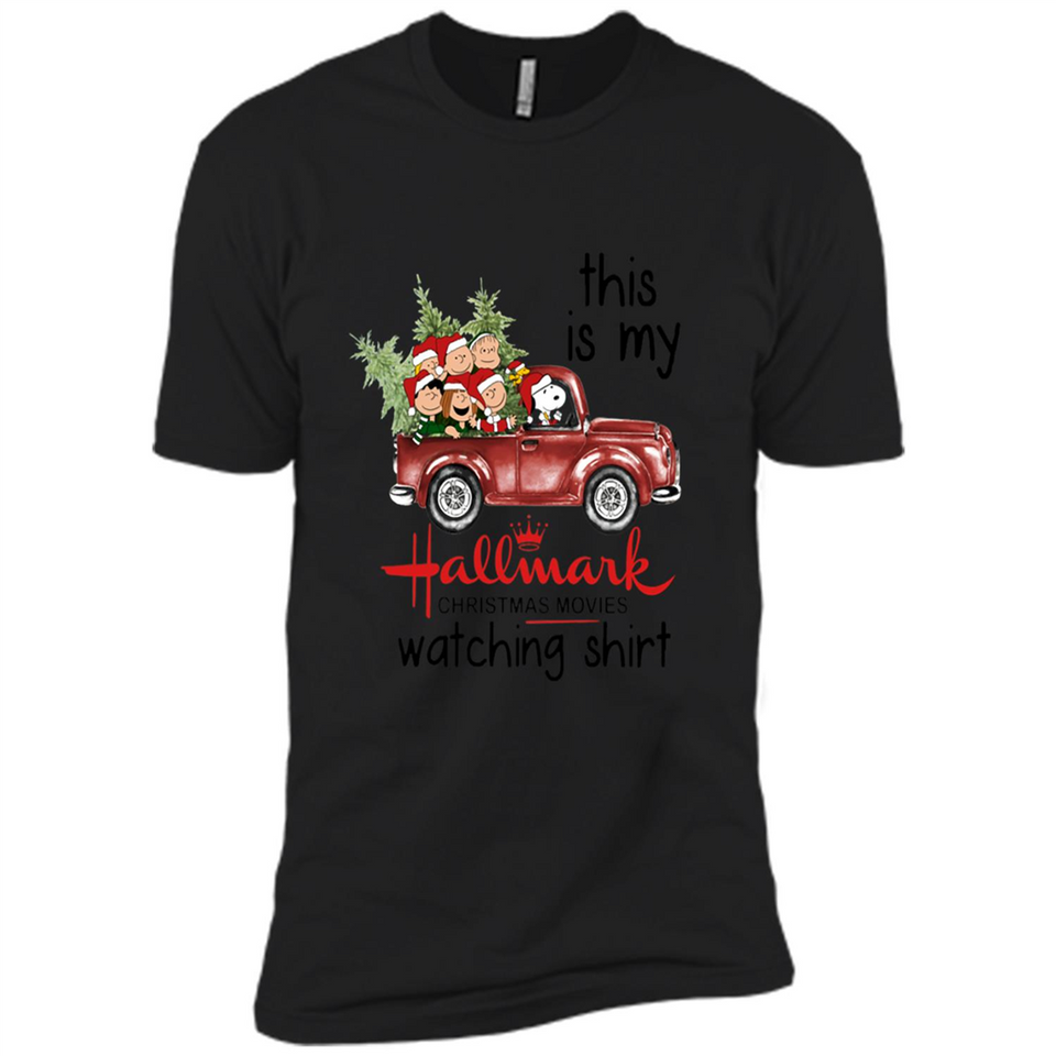 Snoopy This Is My Hallmark Christmas Movies Watching T-Shirt - Premium Short Sleeve T-Shirt