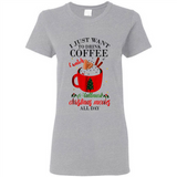I Just Want To Drink Coffee And Watch Hallmark Christmas Movies All Day MERCHCUTE - Ladies Short-Sleeve