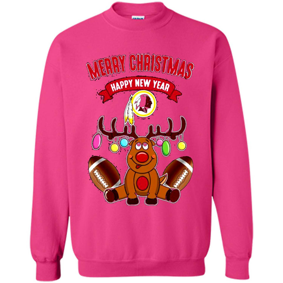 Washington Redskins NFL Reindeer Funny Merry Christmas And Happy New Year