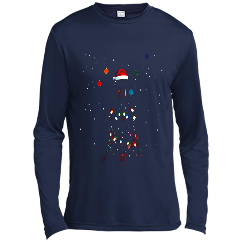 Doberman Santa Lights Christmas Dog Xmas Sweatshirt - Canvas Long Sleeve T-Shirt